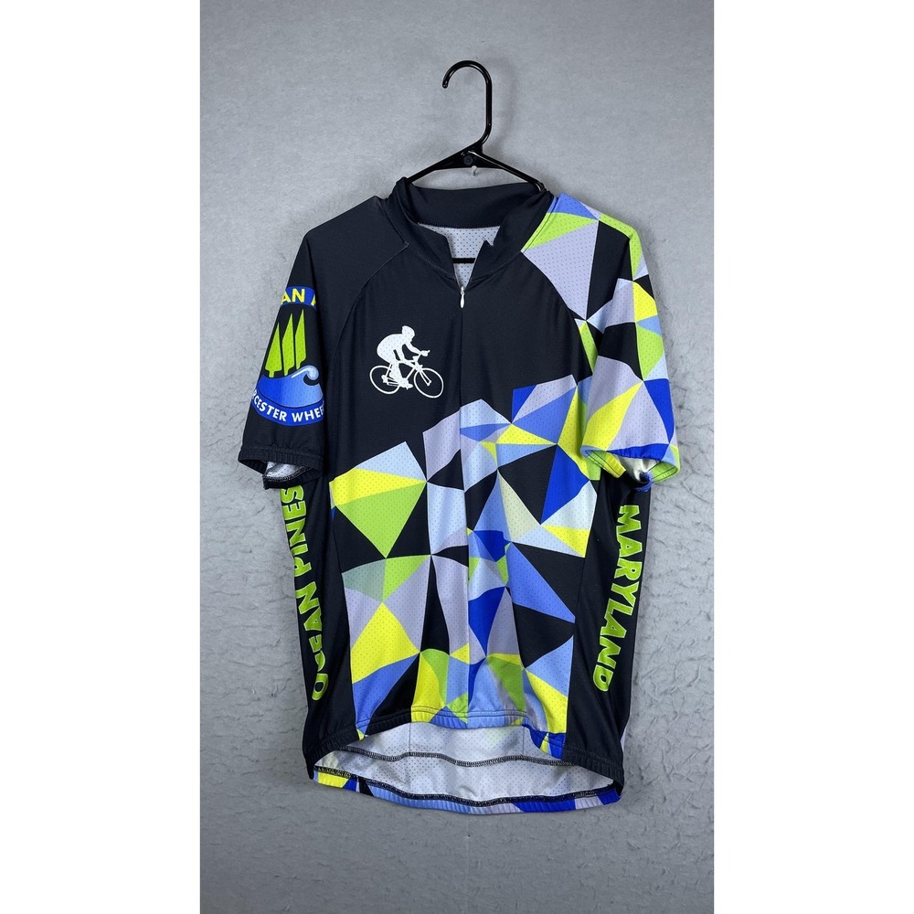 Dynamic Ocean Pines Maryland Crab Cycling Jersey Mens Large 1/2 Zip Bike‎ Shirt